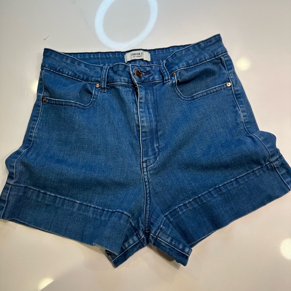 Forever 21 Denim High Waisted Shorts - Size 27